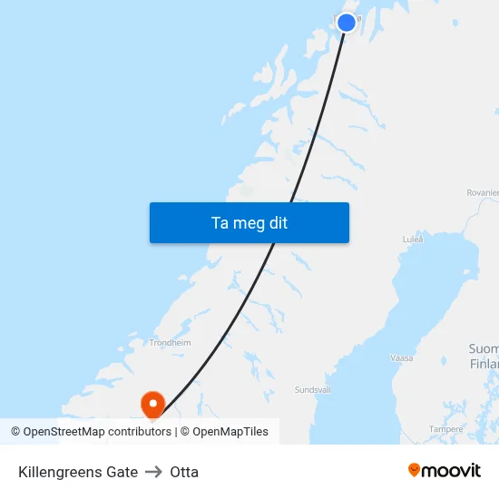 Killengreens Gate to Otta map