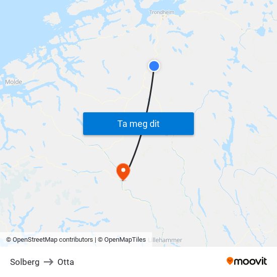 Solberg to Otta map