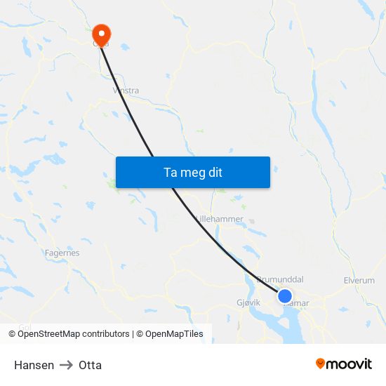 Hansen to Otta map
