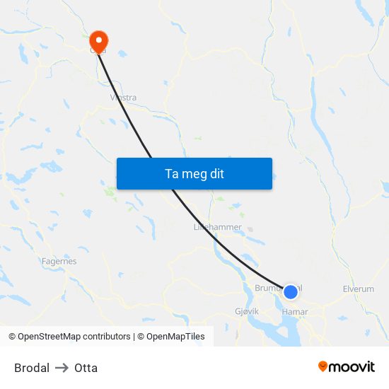 Brodal to Otta map