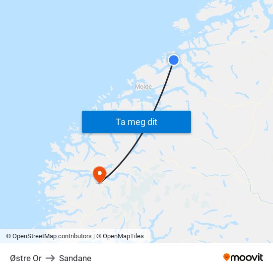 Østre Or to Sandane map