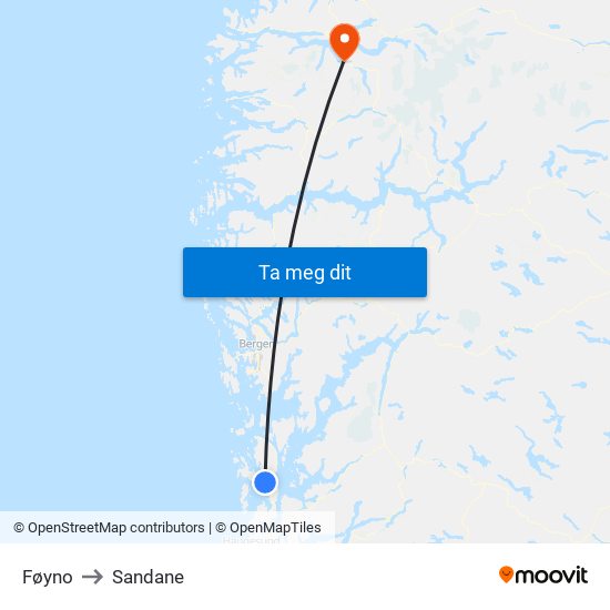 Føyno to Sandane map