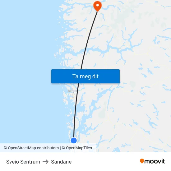 Sveio Sentrum to Sandane map