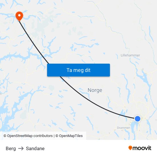 Berg to Sandane map