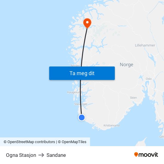 Ogna Stasjon to Sandane map