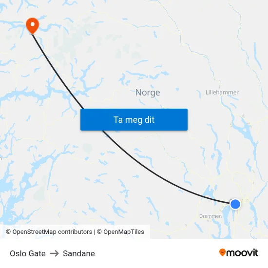 Oslo Gate to Sandane map