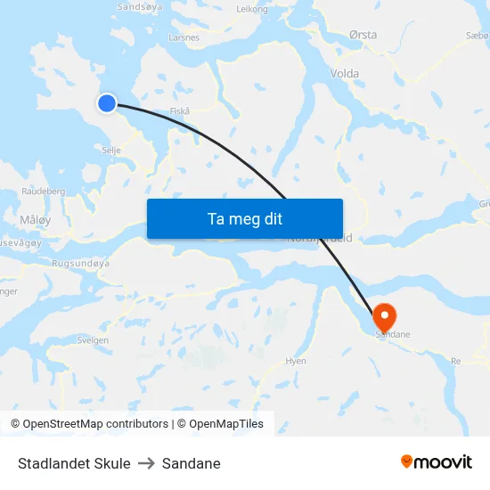 Stadlandet Skule to Sandane map