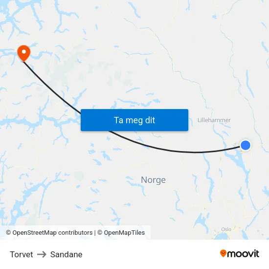 Torvet to Sandane map