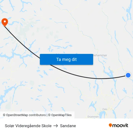 Solør Videregående Skole to Sandane map