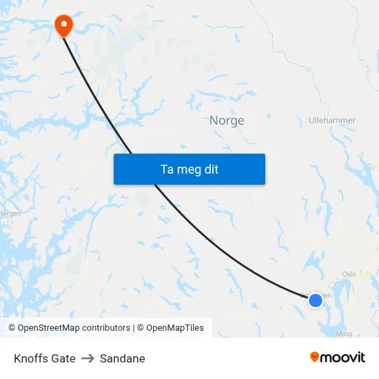Knoffs Gate to Sandane map