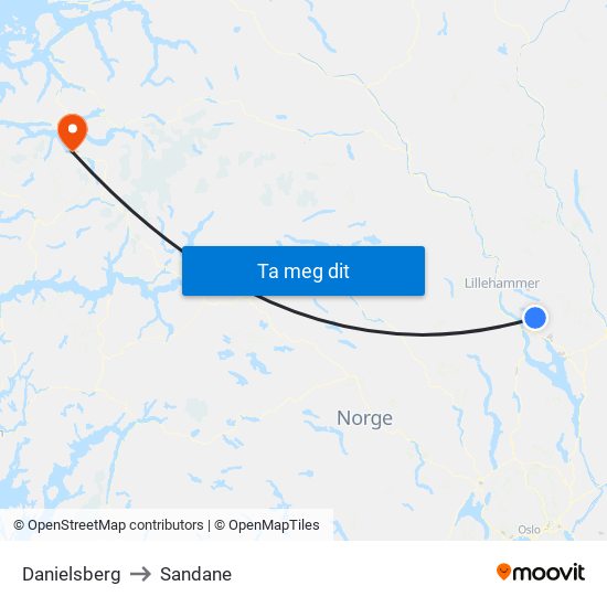 Danielsberg to Sandane map