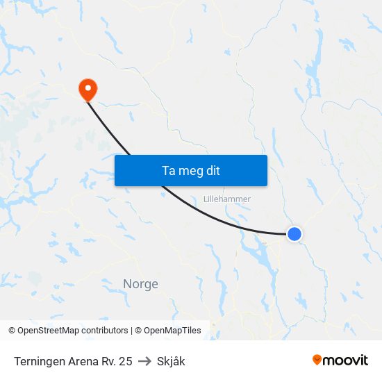 Terningen Arena Rv. 25 to Skjåk map