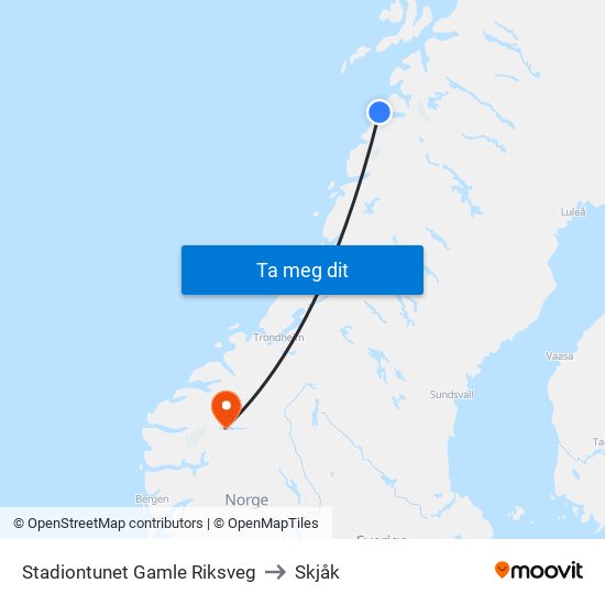 Stadiontunet Gamle Riksveg to Skjåk map