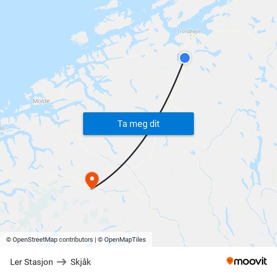 Ler Stasjon to Skjåk map