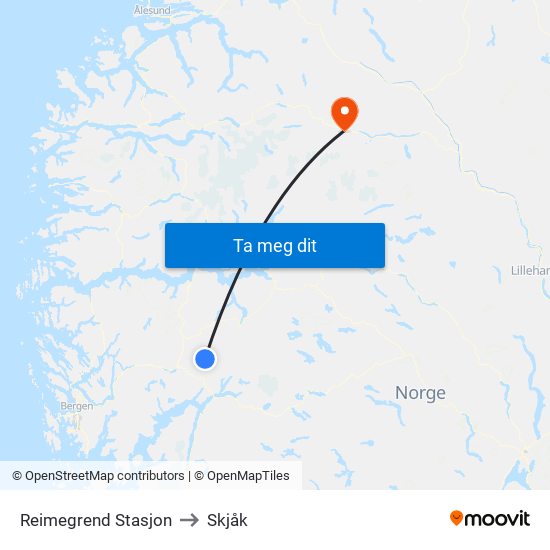 Reimegrend Stasjon to Skjåk map