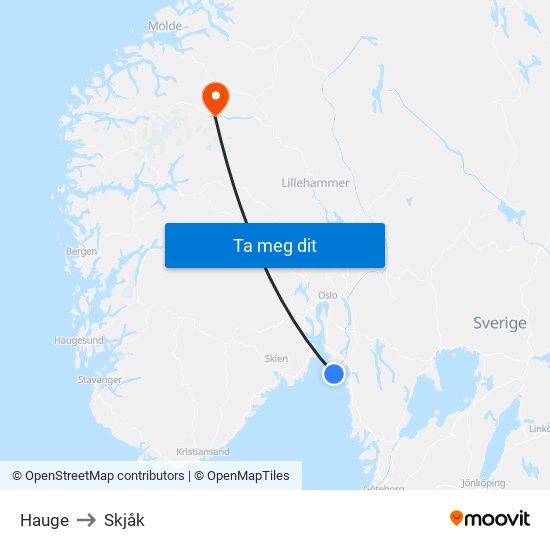 Hauge to Skjåk map