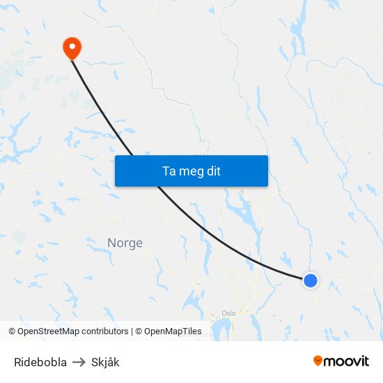 Ridebobla to Skjåk map