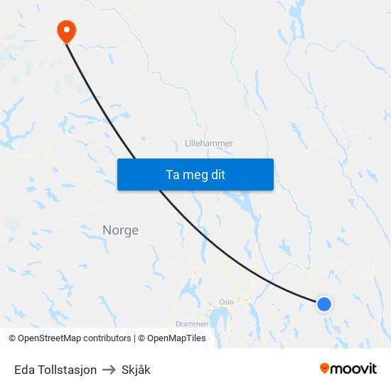 Eda Tollstasjon to Skjåk map