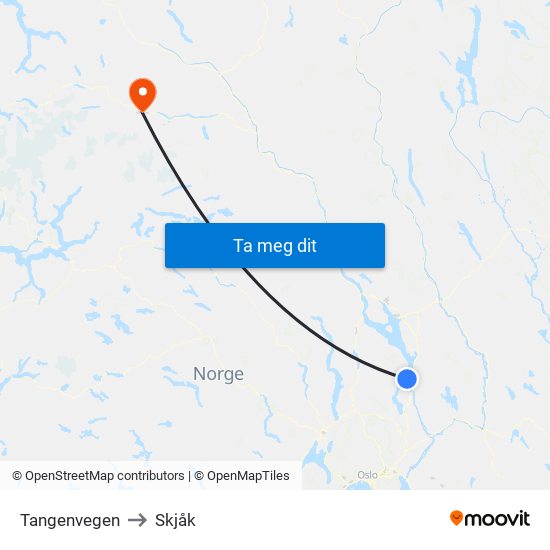 Tangenvegen to Skjåk map