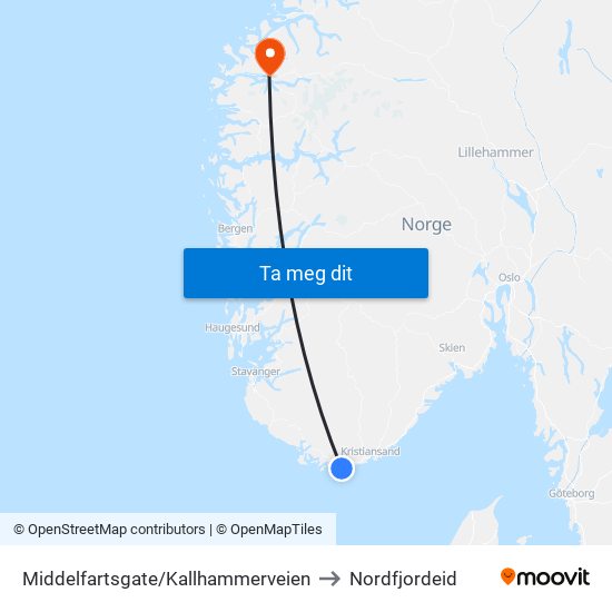 Middelfartsgate/Kallhammerveien to Nordfjordeid map