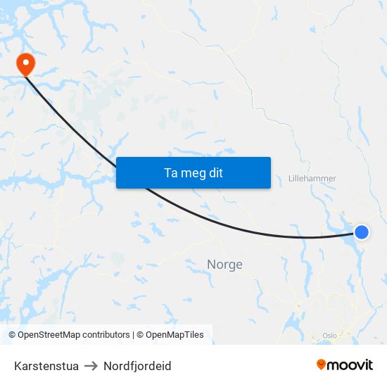 Karstenstua to Nordfjordeid map