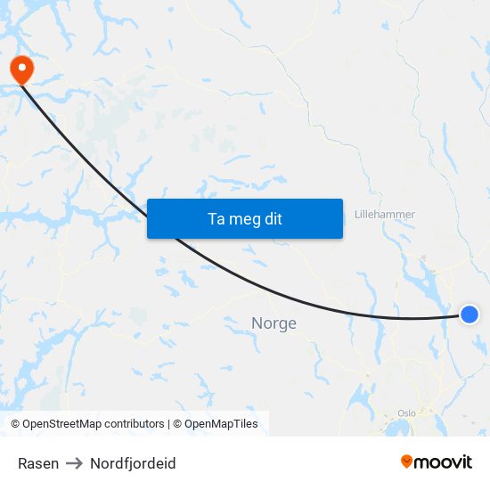 Rasen to Nordfjordeid map