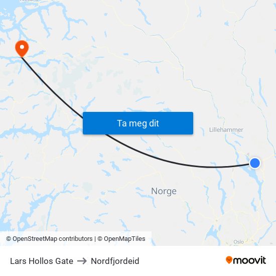 Lars Hollos Gate to Nordfjordeid map