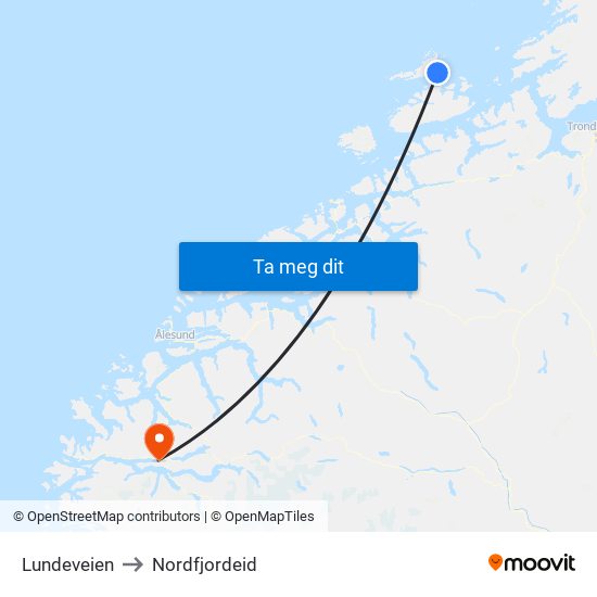 Lundeveien to Nordfjordeid map