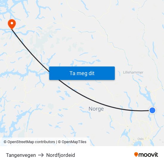 Tangenvegen to Nordfjordeid map