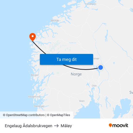 Engelaug Ådalsbrukvegen to Måløy map