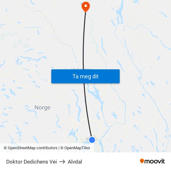 Doktor Dedichens Vei to Alvdal map