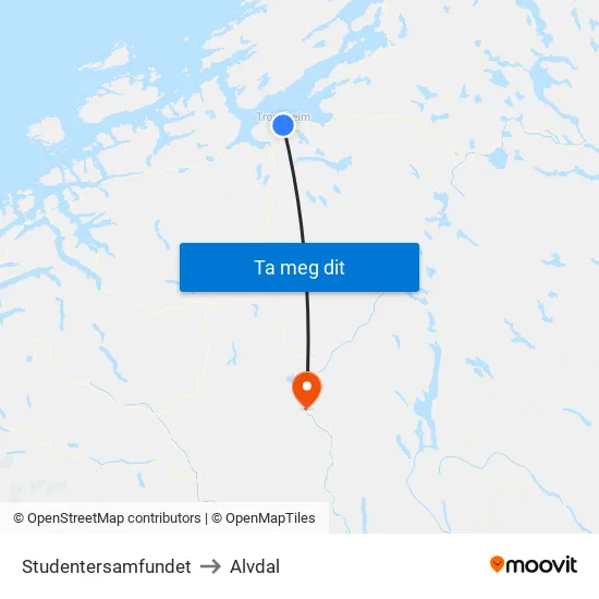 Studentersamfundet to Alvdal map