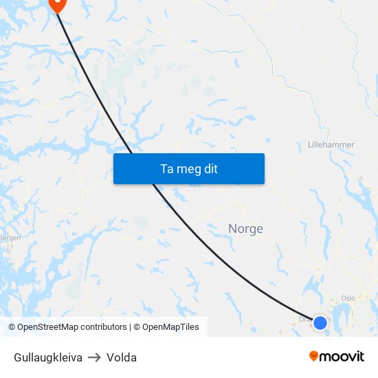 Gullaugkleiva to Volda map