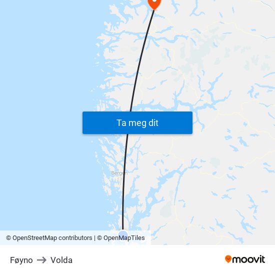 Føyno to Volda map