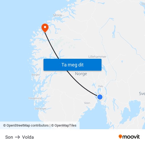 Son to Volda map