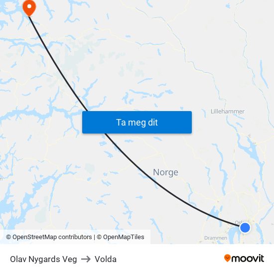 Olav Nygards Veg to Volda map