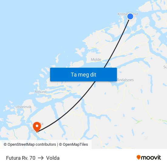 Futura Rv. 70 to Volda map