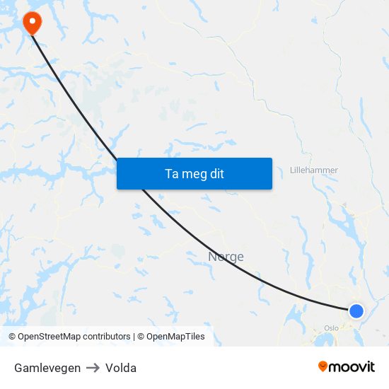 Gamlevegen to Volda map