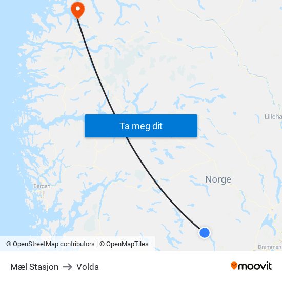 Mæl Stasjon to Volda map