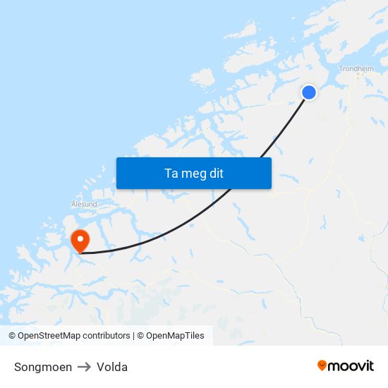 Songmoen to Volda map