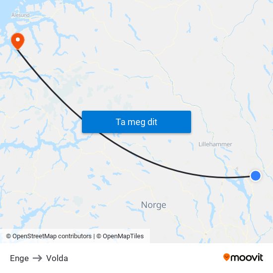 Enge to Volda map