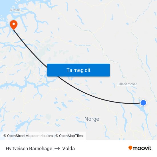 Hvitveisen Barnehage to Volda map
