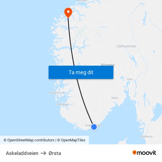 Askeladdveien to Ørsta map