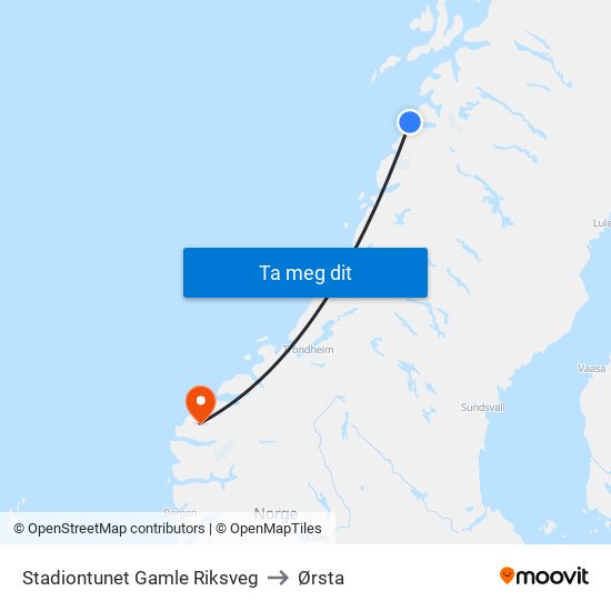Stadiontunet Gamle Riksveg to Ørsta map