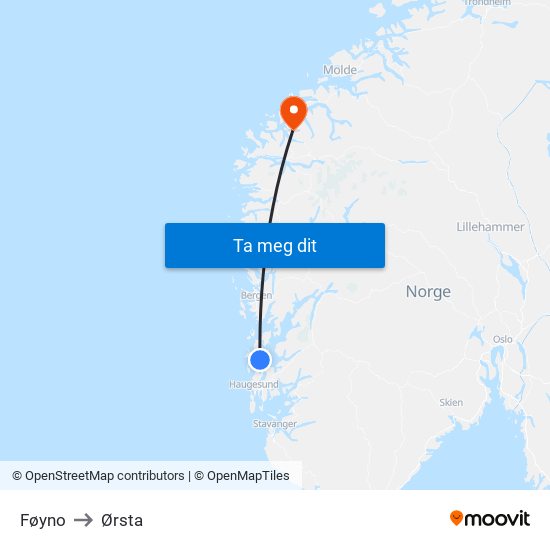 Føyno to Ørsta map
