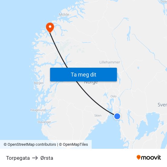 Torpegata to Ørsta map