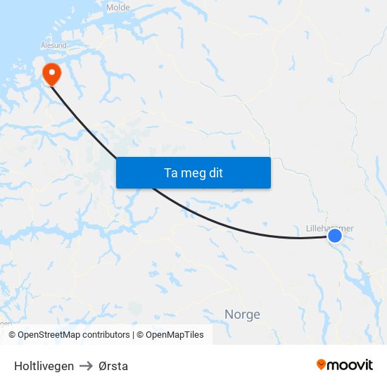 Holtlivegen to Ørsta map