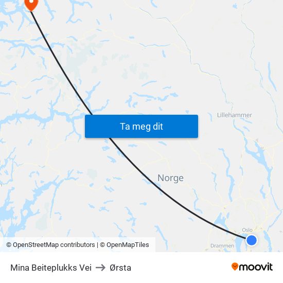 Mina Beiteplukks Vei to Ørsta map