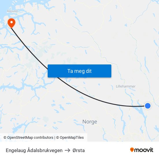 Engelaug Ådalsbrukvegen to Ørsta map