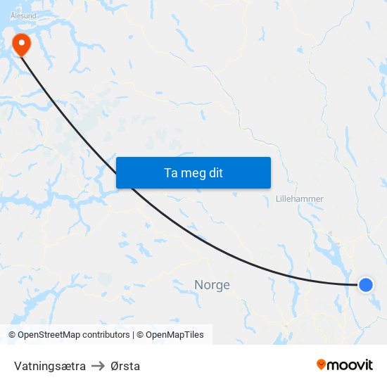 Vatningsætra to Ørsta map